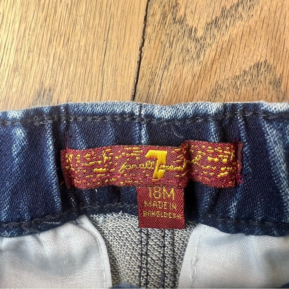 7 for All Mankind Little Boys Blue Denim Jean Shorts Size 18 Months - Picture 8 of 10